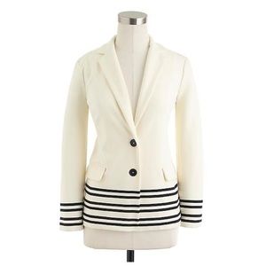 J. Crew Creme Blazer w Navy Stripes